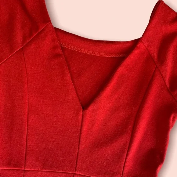 Rosebud Red Cocktail Dress - Picture 6 of 13